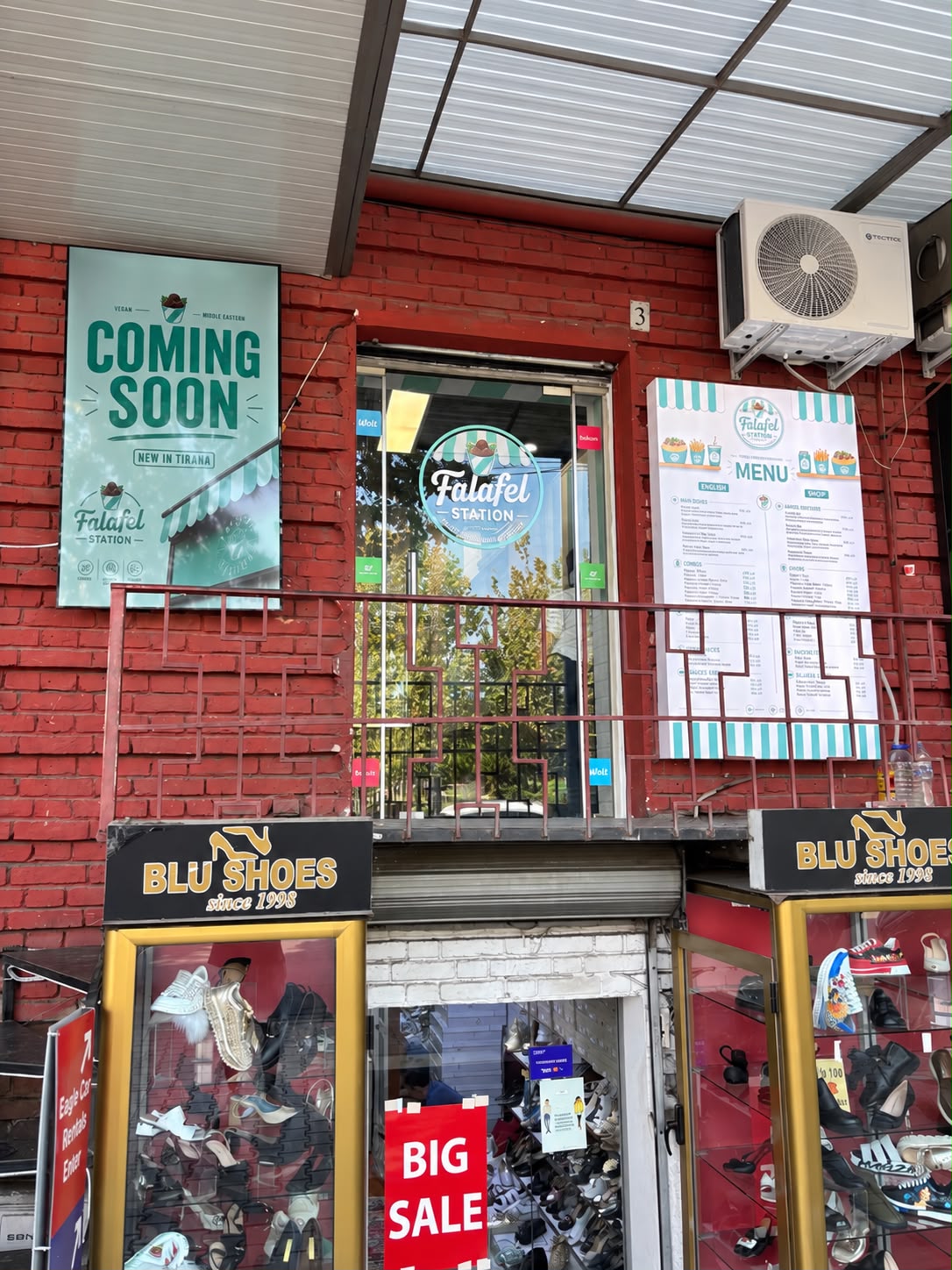 The entrance to Falafel Station on Rruga Ibrahim Rugova, Tirana